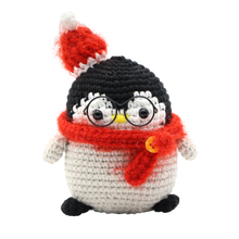 Load image into Gallery viewer, HOLIDAY PENGUIN KEYCHAIN DIY CROCHET KIT