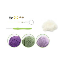 Load image into Gallery viewer, EGGPLANT DIY CROCHET KEY RING KIT