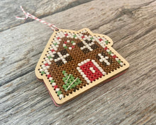 Load image into Gallery viewer, Gingerbread house ornament cross stitch kit by Canadian Stitchery