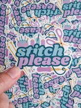 Load image into Gallery viewer, Stitch Please Sticker – Clear Vinyl Craft Tools Design
