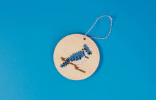 Load image into Gallery viewer, Barnaby blue jay cross stitch ornament kit