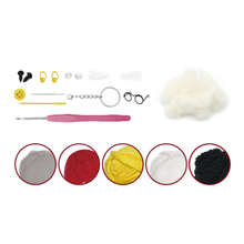 Load image into Gallery viewer, HOLIDAY PENGUIN KEYCHAIN DIY CROCHET KIT