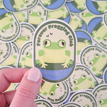 Load image into Gallery viewer, Forever Frogging Club Sticker | Joke Pun crochet & Knitting