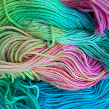 Load image into Gallery viewer, Close-up of colorful yarn in pink, green, and blue.
