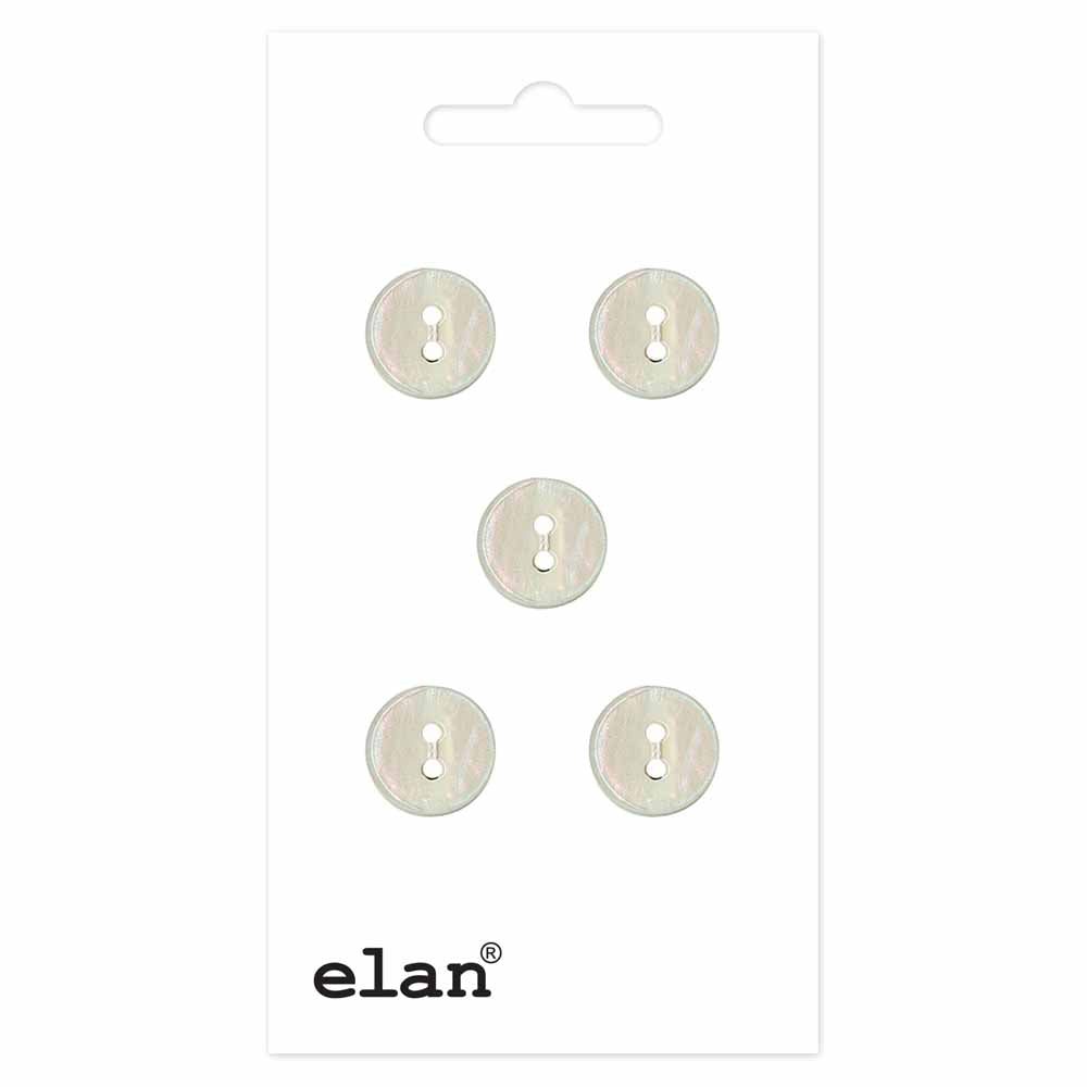 Ecru 2 hole 10 mm round button