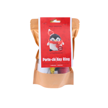 Load image into Gallery viewer, HOLIDAY PENGUIN KEYCHAIN DIY CROCHET KIT
