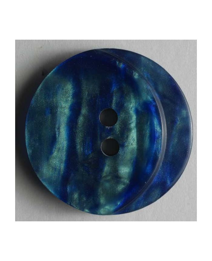 Blue opal-like 18 mm acrylic 2 hole round dill button