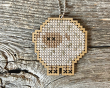Load image into Gallery viewer, Sheep DIY laser cut wood cross stitch kit
