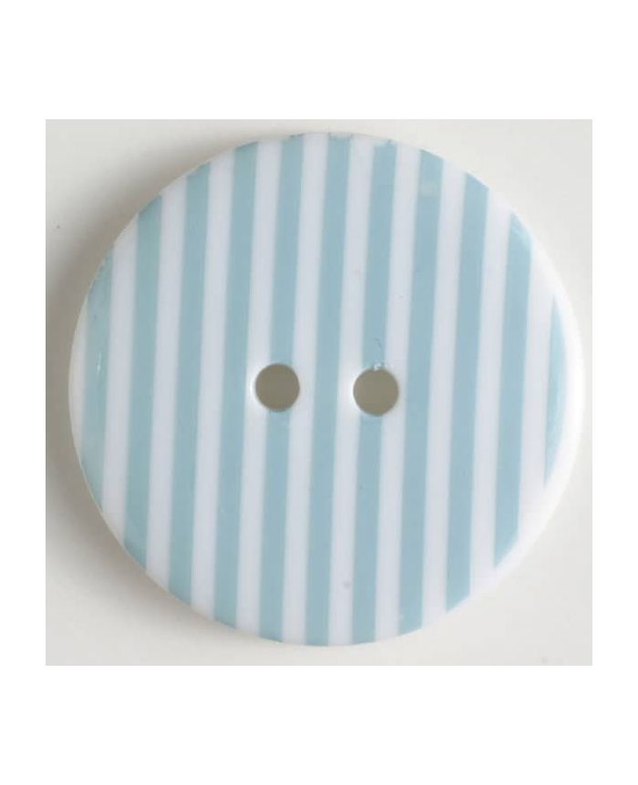 Striped blue with 2 holes - round shape - 20 mm dill button