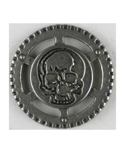 Skull Steam punk round metal 23 mm with shank by Dill Button