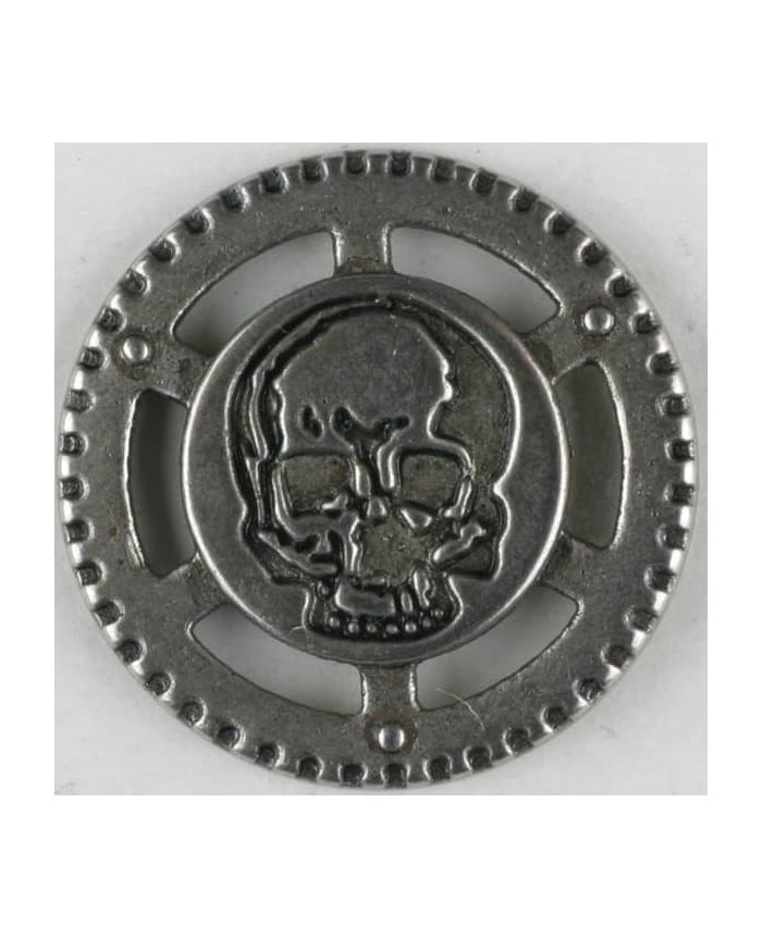 Skull Steam punk round metal 23 mm with shank by Dill Button