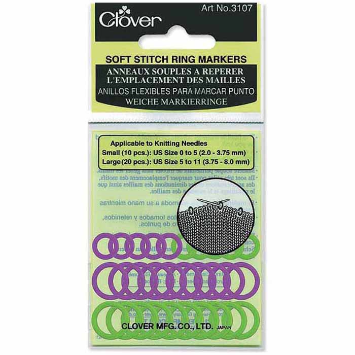 3107 soft purple & green stitch markers
