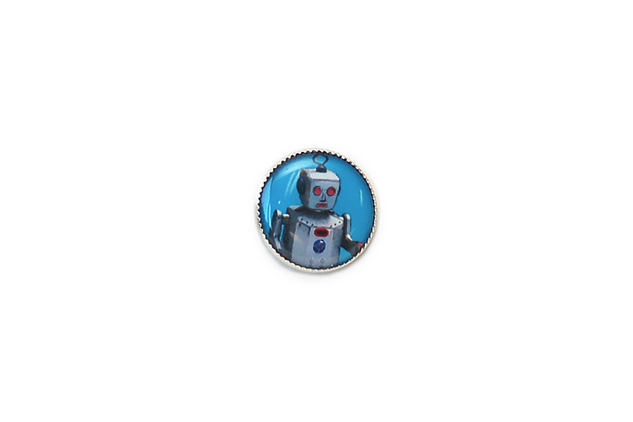 Picture - Robot - Turquoise - Round Shank 18MM