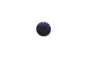 Blue Round Ornate Button 15mm