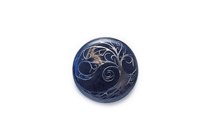 Dark Blue Gun Metal Tree with Swirly Branches Enamel Shank