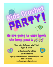 Load image into Gallery viewer, Crochet Club for Kids! - Sundays 10-12 pm - JULY 12th, 19th &amp; 26th
