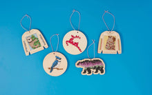 Load image into Gallery viewer, Barnaby blue jay cross stitch ornament kit
