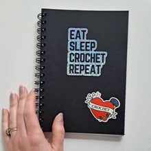 Load image into Gallery viewer, Eat Sleep Crochet Repeat Holographic Sticker | Yarn Lovers
