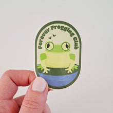 Load image into Gallery viewer, Forever Frogging Club Sticker | Joke Pun crochet &amp; Knitting
