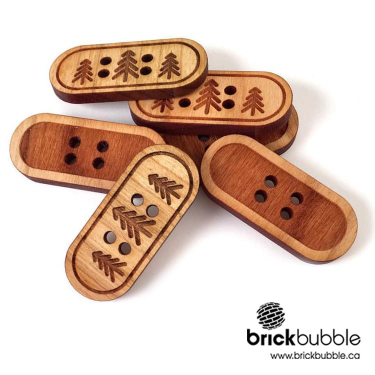 Cherry Class rectangle wood button