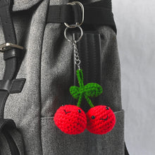 Load image into Gallery viewer, Mini Cherry Key Ring Crochet Kit
