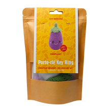 Load image into Gallery viewer, EGGPLANT DIY CROCHET KEY RING KIT
