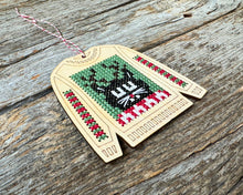 Load image into Gallery viewer, Clarence cat ugly sweater cross stitch kit  by Canadian Stitchery
