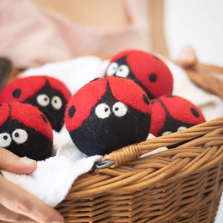 Ladybug Dryer Balls by FriendSheep