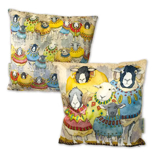 Sheep in Sweaters Velvet Cushion Cover