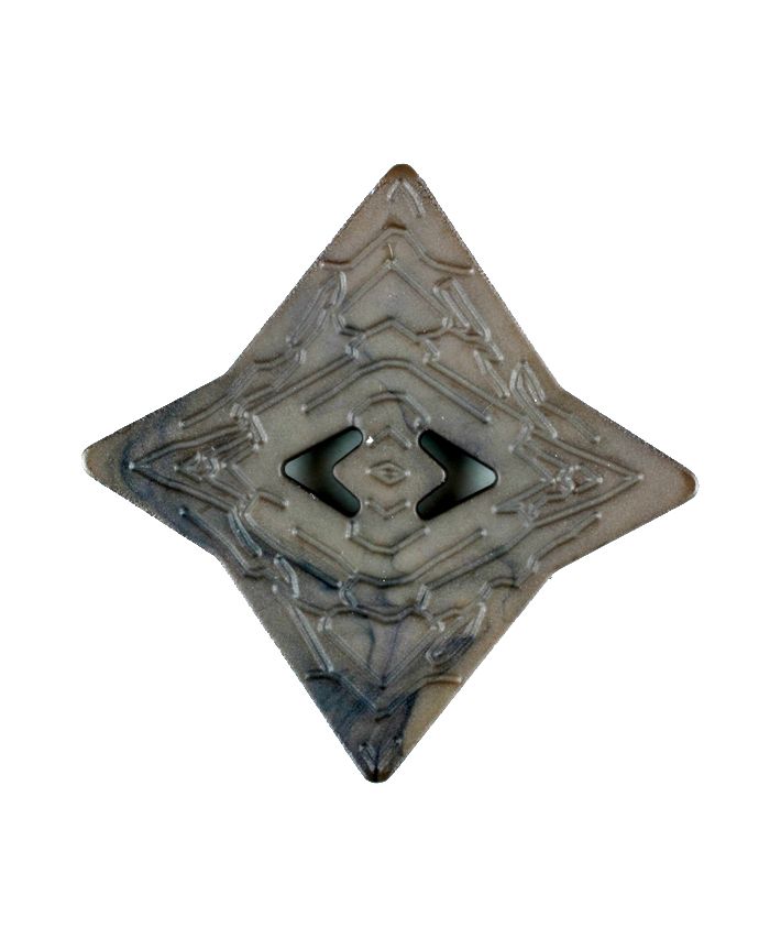 Polyamide button with 2 holes - 4 point star shape - 32 mm & 25 mm by Dill Buttons