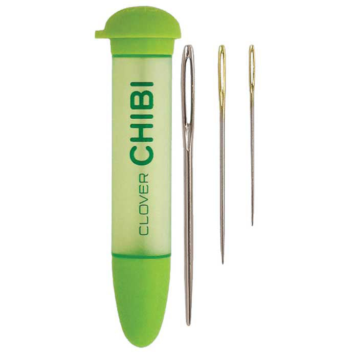 Chibi darning needles and green cylinder case